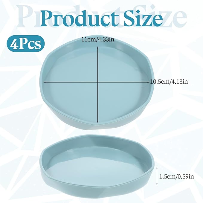 Reptile Water Dish, 4 PCS Bearded Dragon Water Bowl Shallow and Flat Reptile Food and Water Feeder Small Water Dish Tiny Plastic Feeding Dish for Lizard Gecko Chameleon Anoles