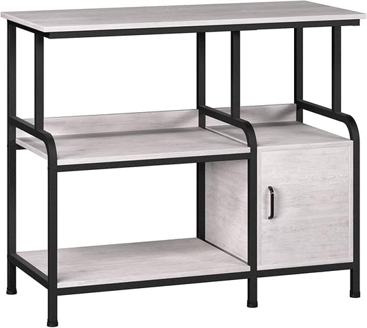 40-50 Gallon Fish Tank Stand，750 lbs Capacity Aquarium Stand，Heavy-Duty 3-Level Reptile Stand with Built-in Storage，36.8×15.7×31.5" Steel Terrarium Stand (Greige)