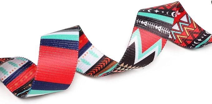 Mercano Adjustable Dog Collar - Special Design Patterns, Soft Nylon Comfortable Durable Pet Collar for Small Medium Large Dogs (L, Tribal Red)