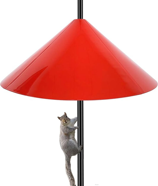 19''Inch Squirrel Baffle for Bird Feeders,Squirrel Guard for Pole-Mounted Bird Feeders,Squirrel-Proof Bird feeders for Outdoors(Red)