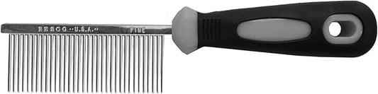 Resco Professional Anti-Static Dog, Cat, Pet Comb for Grooming, Steel Pins, Fine Tooth Spacing