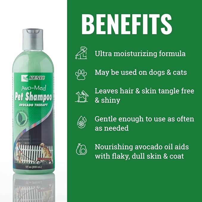 Kenic Ultra Nourishing AVO-Med Pet Conditioning Shampoo, Made in USA with Naturally Derived Ingredients, Soap & Paraben Free, pH Balanced