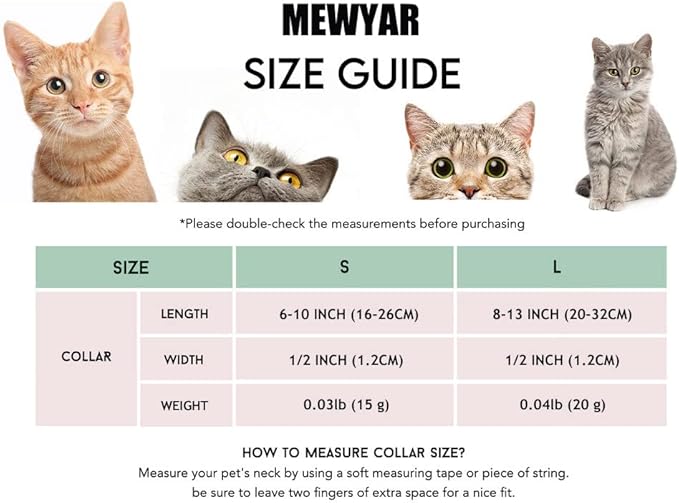 Personalized Cat Collar Breakaway with Safety Release Buckle - Engraved Name Phone Number for Boy and Girl Kittens