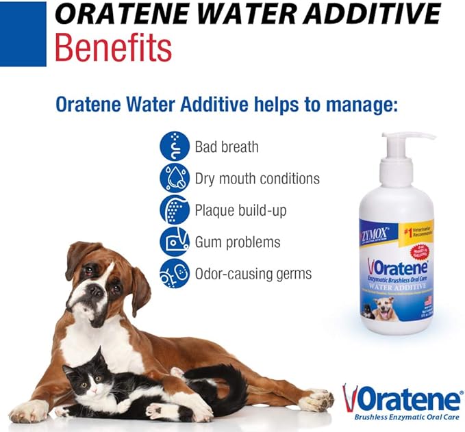 Pet King Brands ZYMOX Oratene Enzymatic Brushless Oral Care Water Additive, 8oz