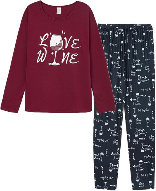 YIJIU Women's Sleepwear Long Sleeve Top and Pants Pajama Set Panda Print Nighty