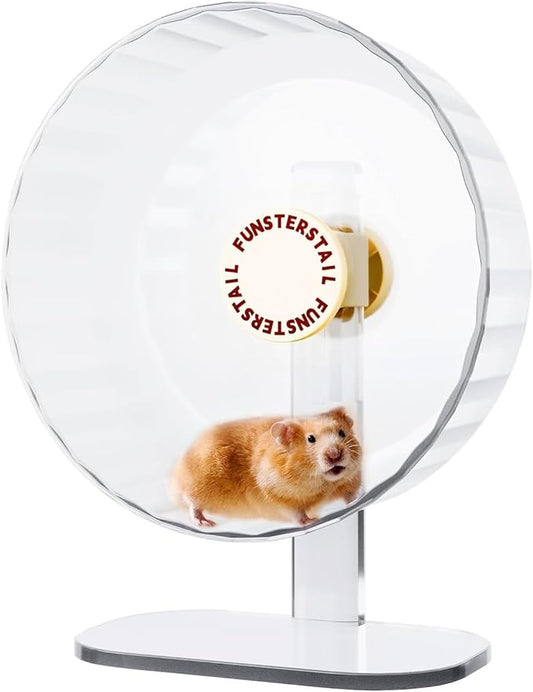 Super Silent Hamster Wheel 8.7 Inch, Magnetic Rat Wheel for Chinchilla, Gerbil, Guinea Pig, Cat, Mouse, Sugar Glider and Dwarf, Syrian Hamster Accessories (Cream White)