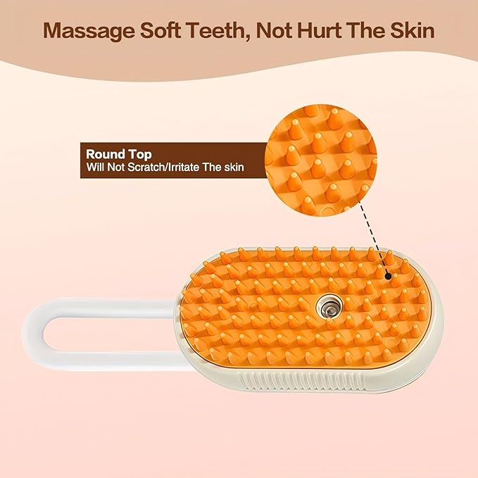 Multifunctional Steam Pet Brush, Suitable For Cats And Dogs, anti-static Cat Grooming Products (white)