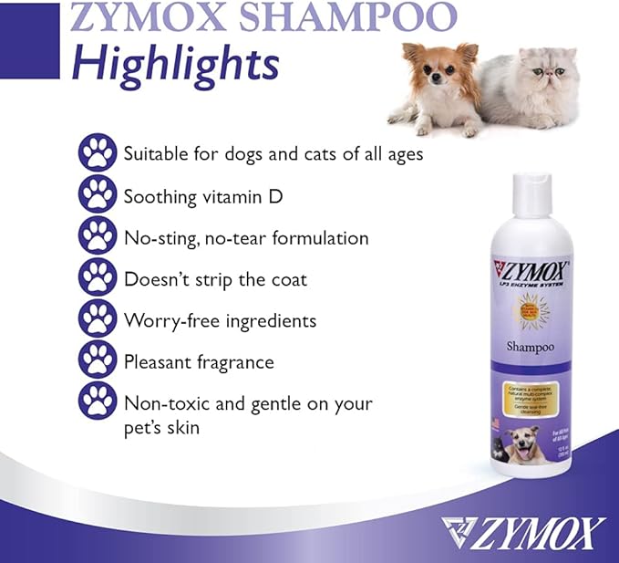 PET KING BRANDS ZYMOX Shampoo for Dogs and Cats, 12oz