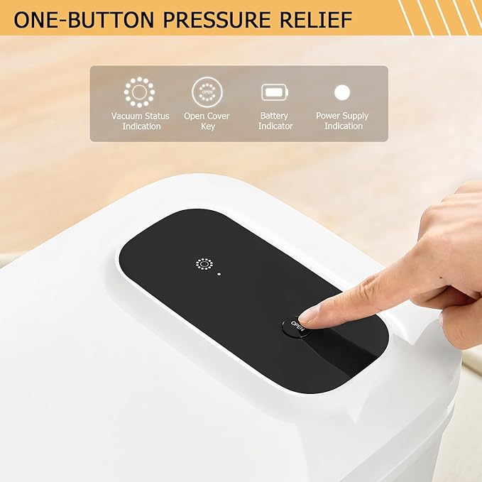 PET MARVEL Automatic Vacuum Sealed Pet Food Container, 13L/15Lbs Air Tight Dog Cat Food Storage Bin with Smart Vacuum Tech & LCD Screen, BPA-Free, Keep Dry Food Fresh for Months