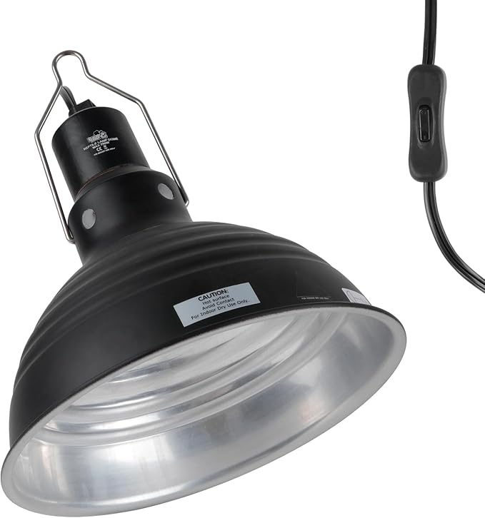 LUCKY HERP Reptile Light Fixture 8.1inch- Lightweight Aluminum Reflector Dome Reptile Light Fixture, Reptile Heat Lamp Fixture for UVB Light Bulb Basking Bulb Heat Bulb