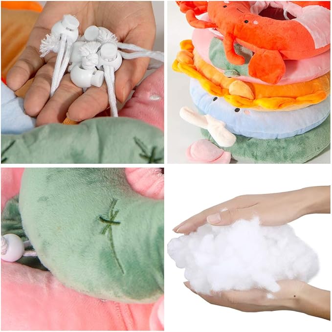 Adjustable Cat Recovery Collar Soft,Cute Pet E-Collar Neck Cone After Surgery Wound Healing Protective Cone Fit for Kitties, Small Dogs(ELC05-strawberry-s)