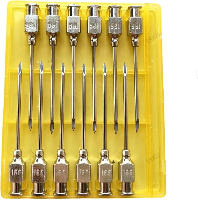 Veterinary Needles, Cattle Needle Poultry Injection Needles 12 Sticks,Suitable for Pigeons, Chickens, Ducks, Geese, Pigs, Sheep, Horses (16X38 16G)