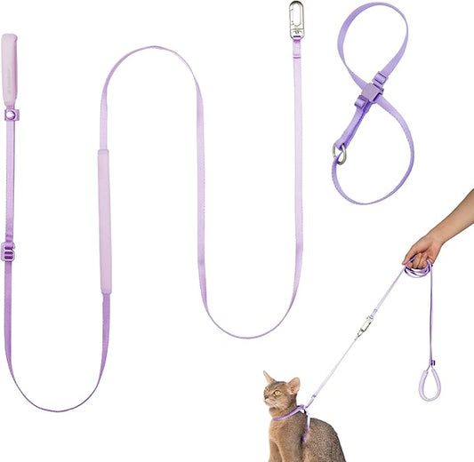 Cat Harness and Leash Set, Lightweight Escape Proof Cat Harness Leash with Padded Handle, Adjustable Cat Leash and Harness for Kitten Small Large Cats Walking Training (Monet Purple, S)