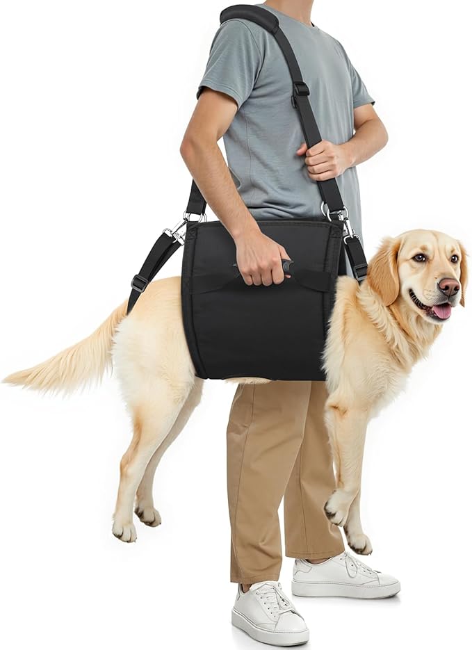 Dog Lift Harness with Adjustable Lifting Straps, Sling for 39-57 lbs Large Dogs Hind Legs Support, Rehabilitation Dog Carrier, for Wounded, Disabled and Joint Injuries for Senior Dogs