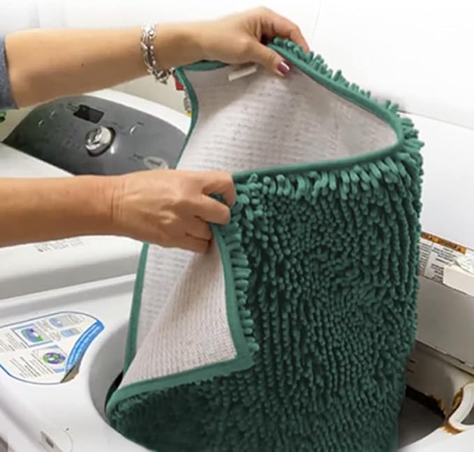 Muddy Mat® Shown on TV–Super Absorbent Microfiber Dog Door Mat for Muddy Paws, Non-Slip Washable Pet Rug, Quick Dry Chenille Entryway Carpet, Machine Washable Indoor Outdoor mat–Seafoam Green 35"x24"