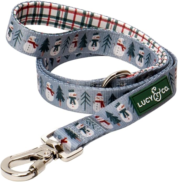 Lucy & Co. 5 Foot Designer Dog Leash for Small, Medium or Big Dogs or Puppies Puppy – Pet Accessories & Supplies- Small-Gray & White Snowman