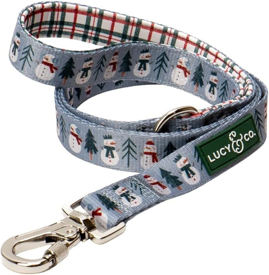 Lucy & Co. 5 Foot Designer Dog Leash for Small, Medium or Big Dogs or Puppies Puppy – Pet Accessories & Supplies- Small-Gray & White Snowman