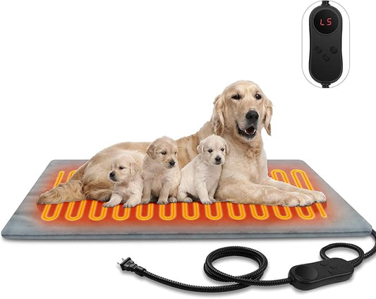 Large Pet Heating Pads for Dogs & Cats Outdoor, 47.2*27.6inches Dog Cat Heating Pad Bed Outdoor Waterprooof, Warming Heated Cat Dog Bed Blanket Outside, Heated Pet Mat, Gifts for Cats Dogs in Winter