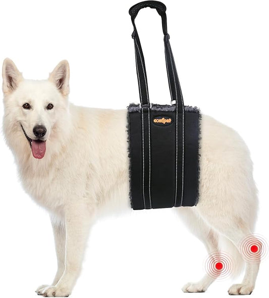Portable Dog Lift Harness, Thickened Lambswool Dog Lift Harness for Hind Leg, Hip Support Harness Helps Elderly, Injured, After Surgery (Small)