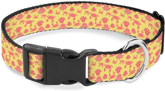 Red Crab Yellow Pet Collar Cat Dog Neck Strap Quick Release Buckle Adjustable Female Male Puppy Corgi