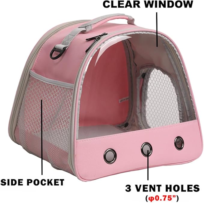 Guinea Pig Carrier Backpack, Clear Bubble Window Backpack for Guinea Pig, Bunny Rat Bird (Orange, Carrier)