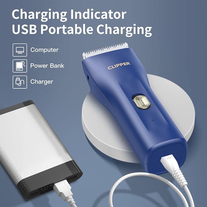 Dog Cat Home Hair Waterproof Clipper Portable Electric USB Rechargeable Pet Grooming Tools Low Noise Shaver Cordless Trimmer for Small and Large Pets