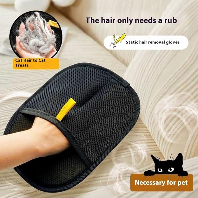 Mitt for Cat Dog, Electrostatic Pet Hair Remover, Two-Way Sticky Design, Washable Reusable Grooming Gloves for Pet Hair & Dirt (1 PCS)