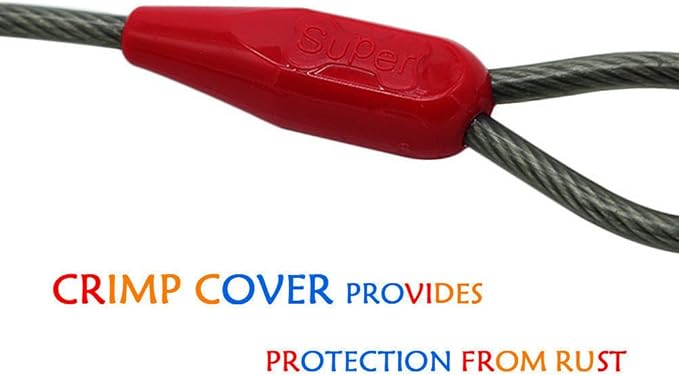 Petest 25ft Tie-Out Cable with Crimp Cover for Super Dogs Up to 250 Pounds