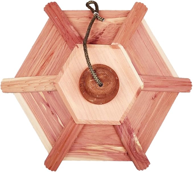 Large Gazebo Hanging Bird Feeders for Outside Clearance - Aromatic Red Cedar Birdfeeder for Outdoor- Lifetime Durability - Flythrough Bird Feeding Station - All Birds Available (6 Lbs Capacity)