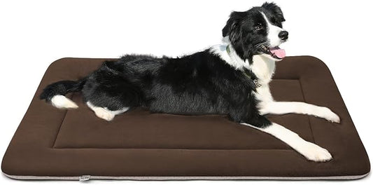 Magic Dog Bed Soft Crate Pad Mat for Medium/Large Dogs, 36 Inches Machine Washable Pet Bed Kennel Pad With Non-Slip Bottom, Dark Coffee