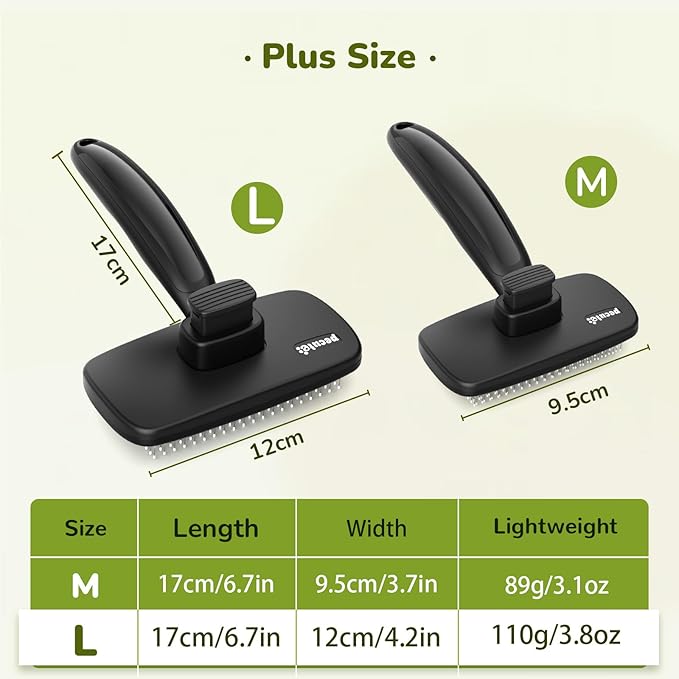 Pecute Self-Cleaning Slicker Brush for Dogs, Cats, Lightweight Dog Brush for Shedding Massaging Grooming, Cat Brush Gently Removes Loose Fur Undercoat for Dogs Cats Rabbits of All Hair Types