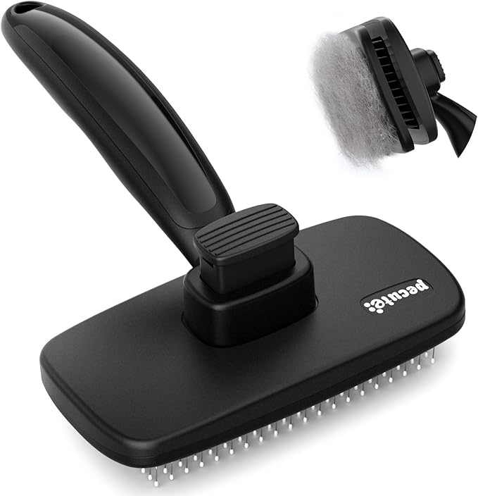 Pecute Self-Cleaning Slicker Brush for Dogs, Cats, Lightweight Dog Brush for Shedding Massaging Grooming, Cat Brush Gently Removes Loose Fur Undercoat for Dogs Cats Rabbits of All Hair Types