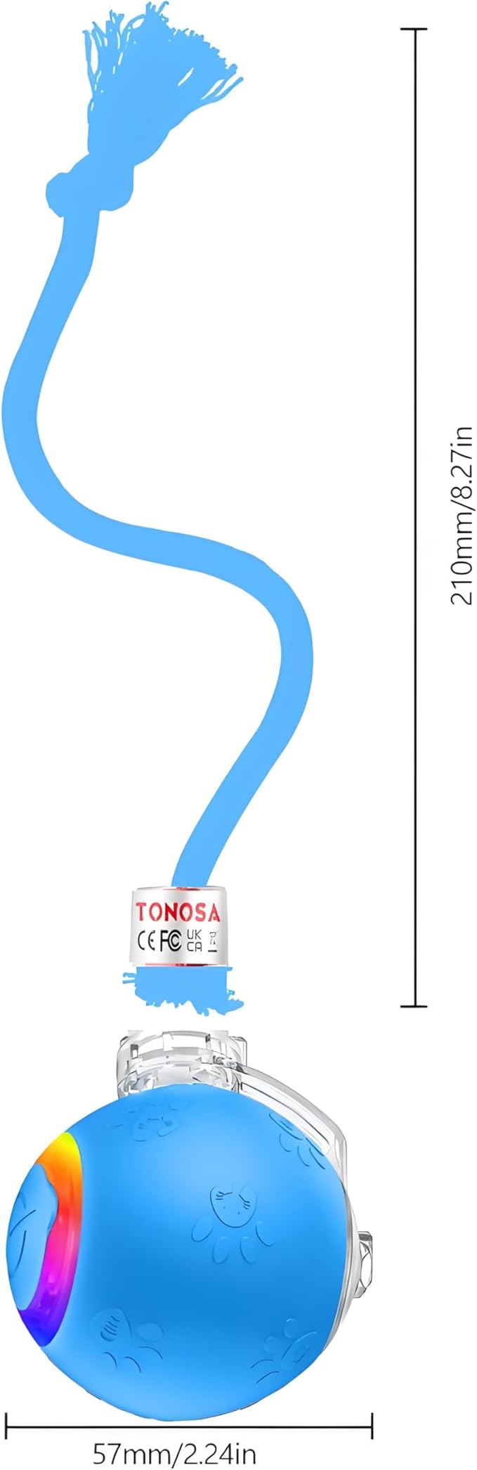 Interactive Cat Ball Toy – Motion Activated, RGB Lighting, 3 Motion Modes-Automatic Cat Ball for Bored Indoor Cats(Blue)