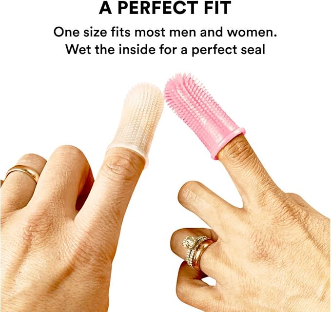 Jasper Dog Toothbrush, 360 Degree Dog Tooth Brushing Kit, Cat Toothbrush, Canine Dental Care & Teeth Cleaning Kit, Pet Finger Tooth Brush, Use with Pet Toothpaste, 2-Pack Clear