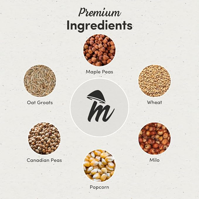 Mycelium Organic Racing Pigeon Food (5 LB Bag) | High-Protein Bird Seed with Vitamin Premix | Supports Endurance, Muscle Recovery & Flight Performance | Non-GMO, No Fillers, Made in USA