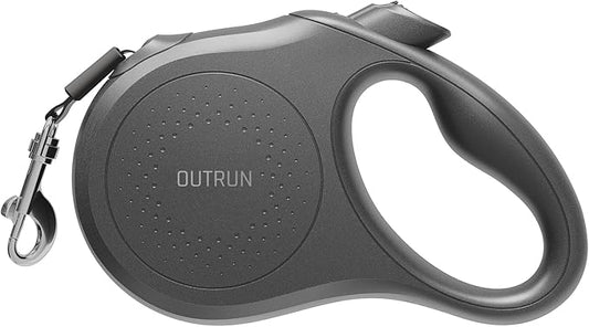 OUTRUN Retractable Dog Leash 16 FT Walking Leash up to 55 Lbs, Strong Nylon Tape No Tangle, Heavy Duty One-Handed Brake Lock Perfect for Small & Medium Sized Dogs and Pets