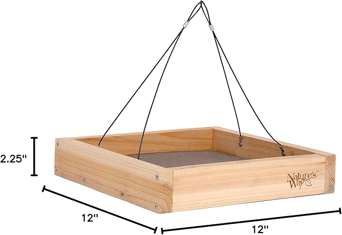 Nature's Way Bird Products CWF3 Cedar Platform Tray Bird Feeder 12" x 12" (Pack of 4)