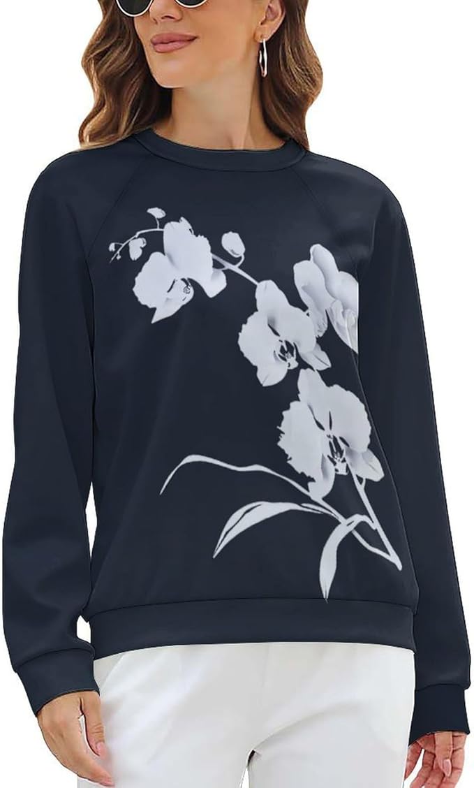 Womens Long Sleeve Tops Y2k Japanese Art Print Sweatshirts Fall Pullover for Women Crewneck Vintage Shirts Boho Tops