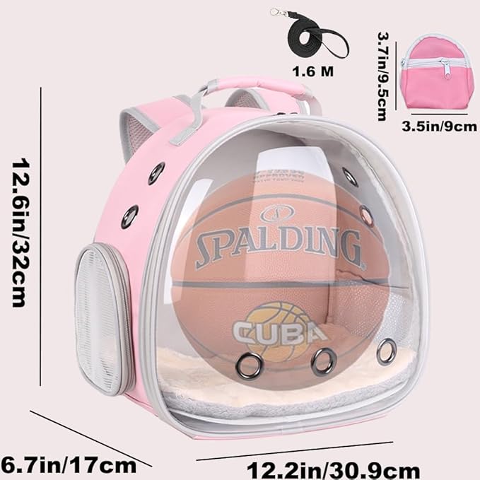 Portable Small Animal Backpack Travel Breathable Pet Carrier Bag Cages for Guinea Pig, Rabbit, Bearded Dragon, Squirrel, Tortoise, Bird, Lizard, Sugar Glider