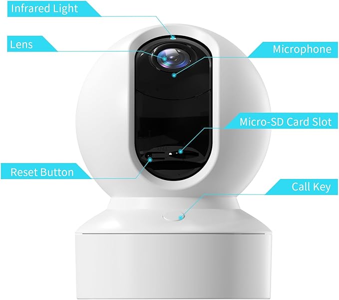 Pet Camera, 2K HD Dog Camera with Phone APP, 360° Pan/Tilt View Puppy Cam, One Click Call for Baby Monitor, MagivPix Night Vision,Motion Tracking Alarm with Cloud/Local SD -2 Pack