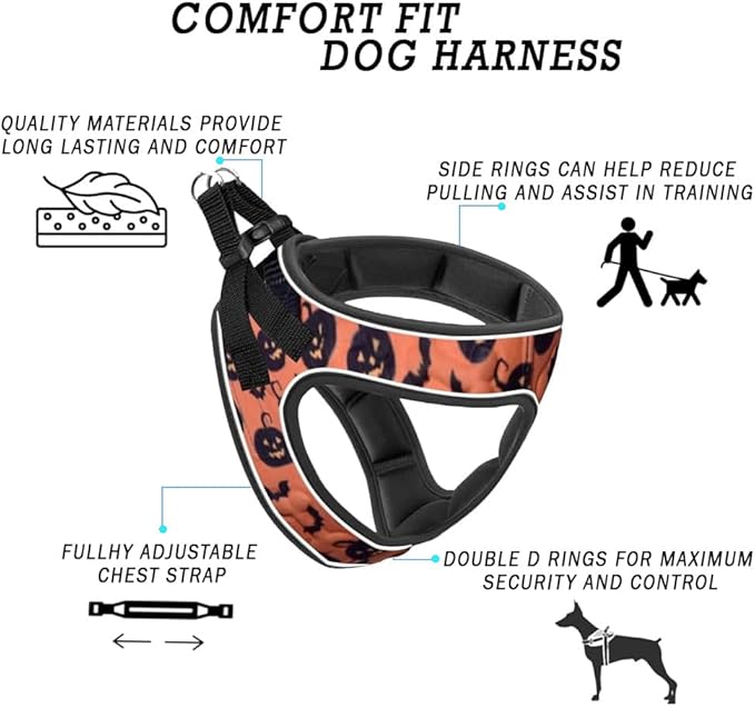 Comfort Fit Dog Harness Soft Padded No Pull Harness with Adjustable Buckles for Small Medium Large Dogs Step in Pet Vest with Easy Control Handle for Walking Jogging Running Training Dogs & Puppies