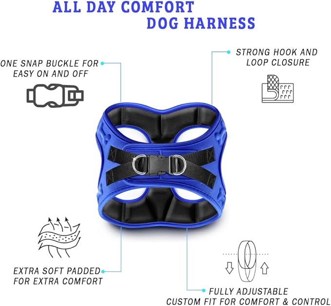 Comfort Fit Dog Harness Soft Padded No Pull Harness with Adjustable Buckles for Small Medium Large Dogs Step in Pet Vest with Easy Control Handle for Walking Jogging Running Training Dogs & Puppies