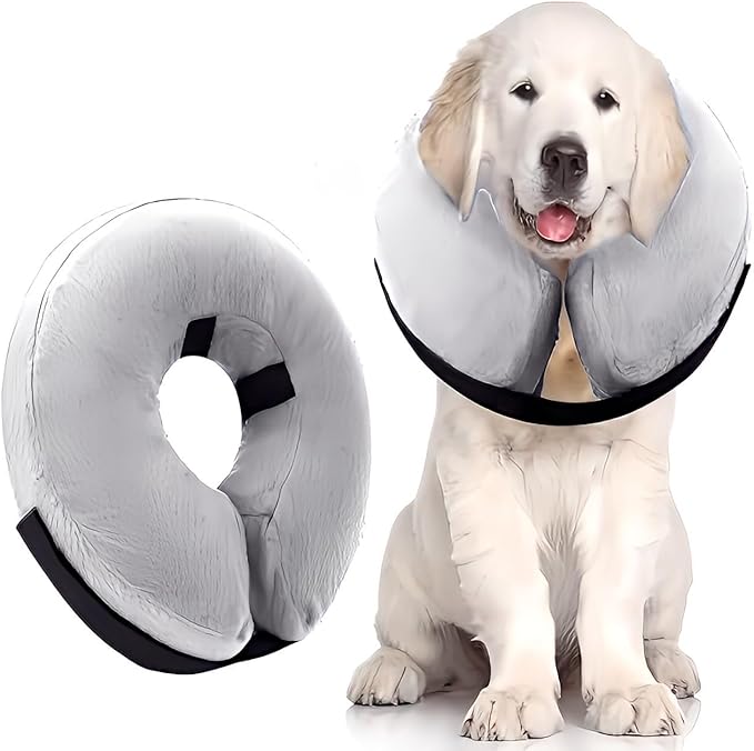 Soft Inflatable Dog Cat Cone Collar – Pet Recovery & Protective Dog Neck Collar for Small Dogs Cats to Prevent Scratching, Licking
