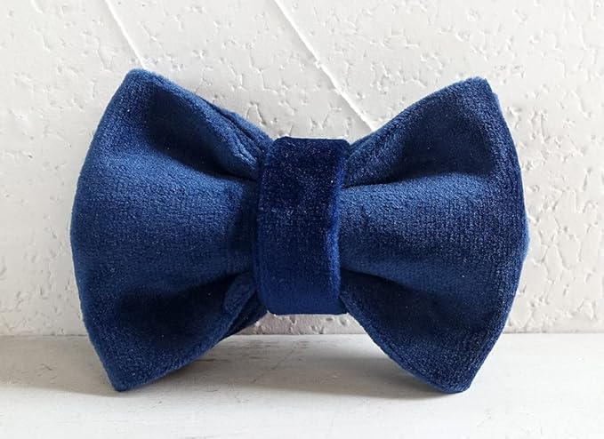 Cat Collar Personalized with Name Engraved and Bell, Customized Velvet Collars for Puppy Kittens (Navy Blue, S)