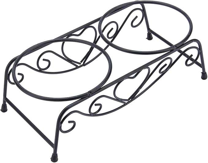 Elevated Double Pet Bowl, Polished Stainless Steel Modern Cat Dog Double Puppy Pet Water Food Lower Raised Feeder Dish Bowls Stand US for Home, Great Gift