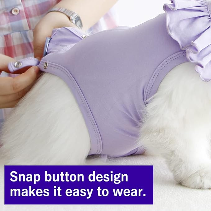 Cat Recovery Suit for Abdominal Wounds and Skin Diseases,Breathable Surgical Recovery Shirt After Surgery Wear Anti Licking Wounds,E-Collar Alternative for Female Cats Kitten(RSC01-purple-m)