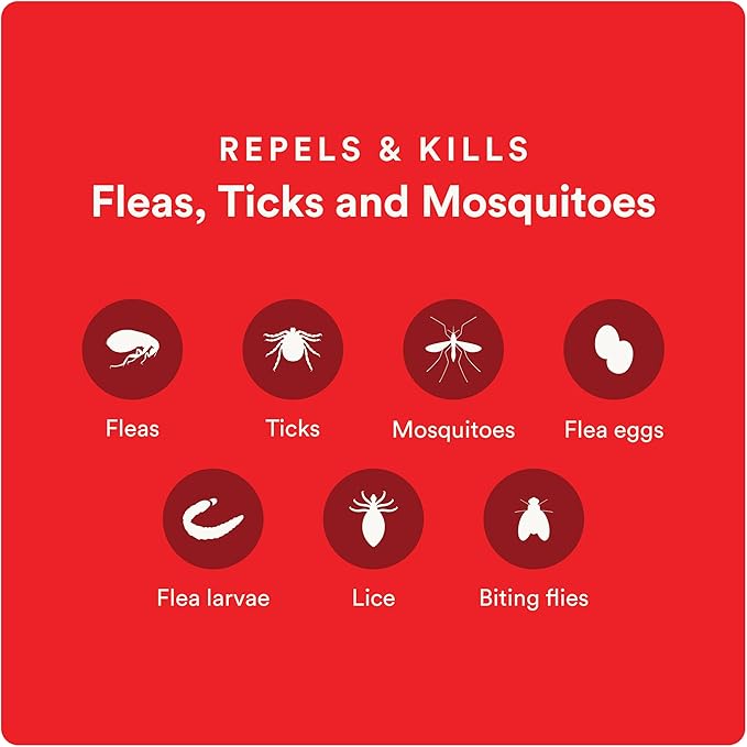 Ultra Flea and Tick Prevention for Dogs - Dog and Puppy Treatment and Control - Mosquito Repellent - Medium, Fast Acting Waterproof Topical Drops, 6 Month Supply