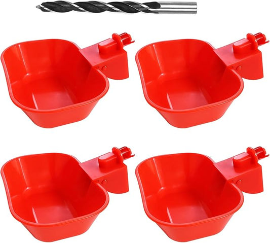 XL Chicken Waterer Cups – 4 Pack Large Automatic Chicken Water Cups for Chicken Coop & Chicken Coop Accessories, Ducks, Geese & Turkeys