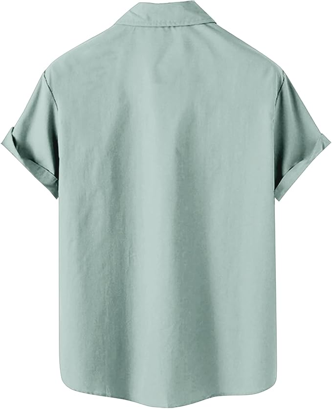 Men’s Hawaiian Shirt Western Cowboy Symmetrical Print Short Sleeve Button Down Casual Beach Holiday Summer Shirt