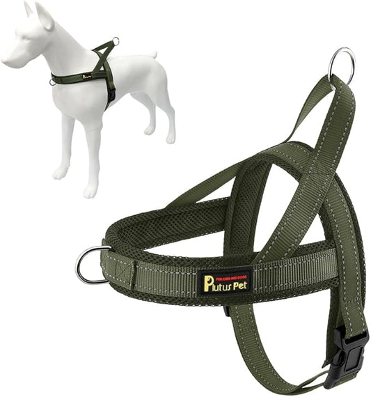 Plutus Pet No Pull Dog Harness with Breathable Mesh Padded, Adjustable Reflective Escape Proof Dog Harness, Quick Fit Dog Vest Harness for Small Medium Large Dogs(S, Ranger Green)